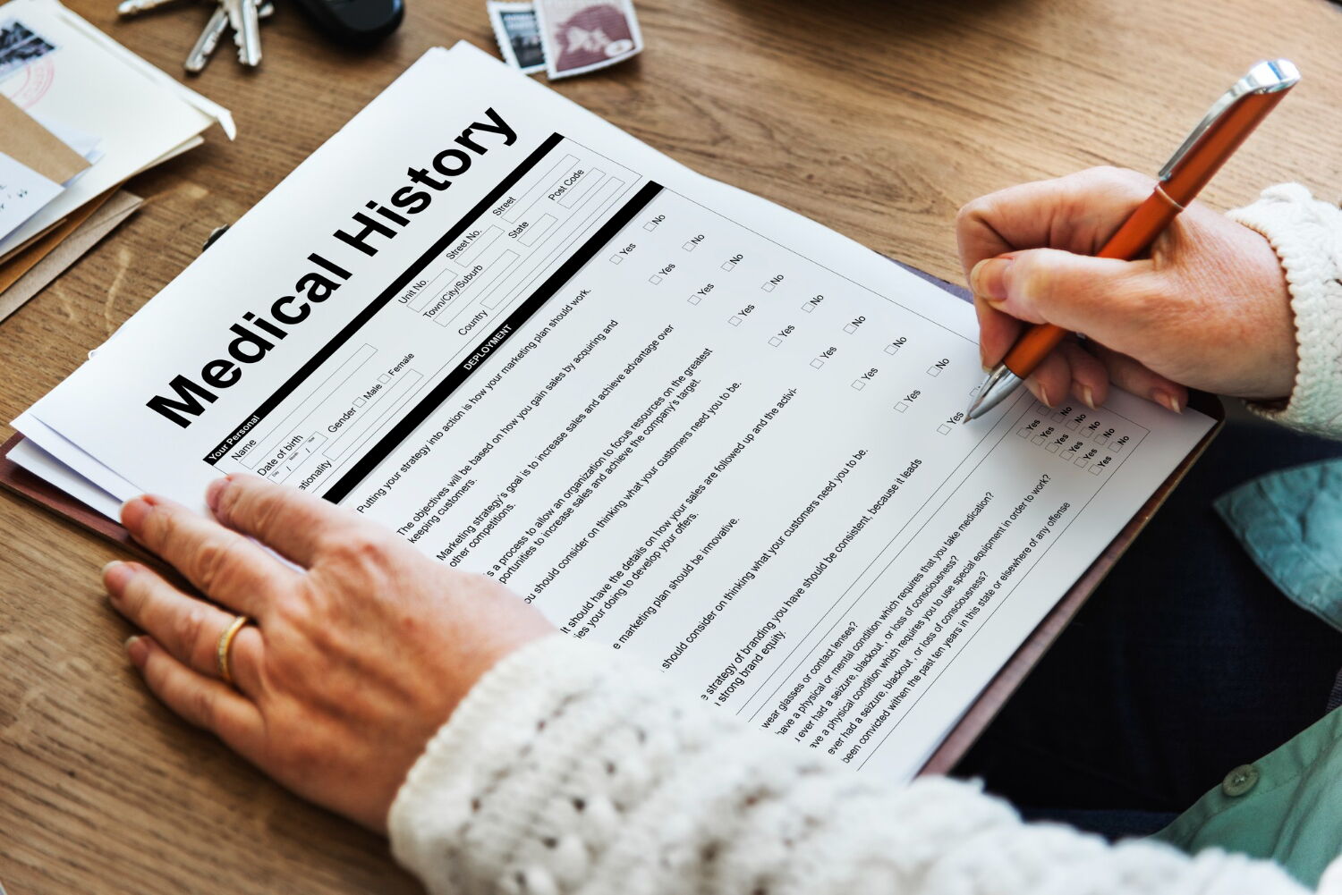 Doctor reviewing a medical case report