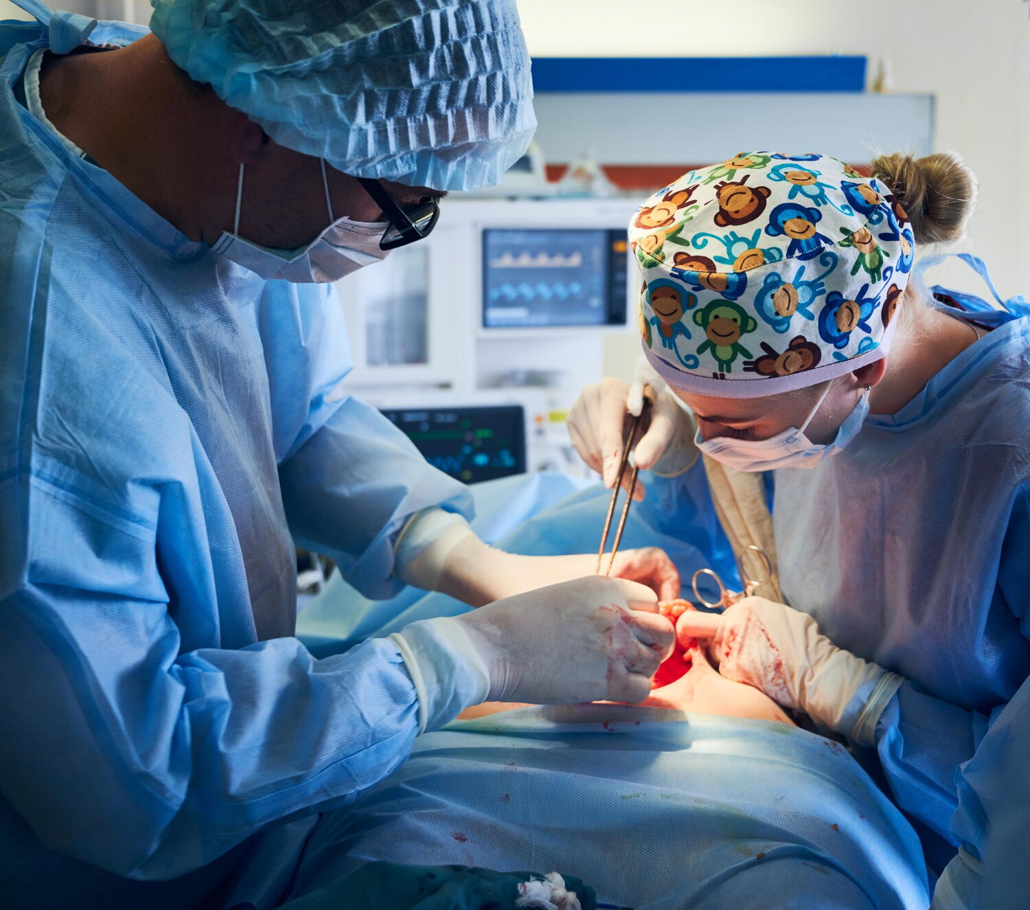 Transplant team preparing for surgery